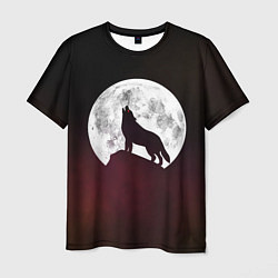 Футболка мужская Волк и луна Wolf and moon, цвет: 3D-принт