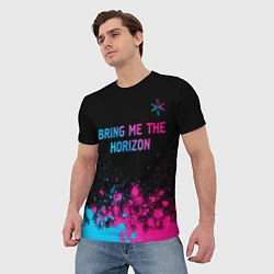 Футболка мужская Bring Me the Horizon Neon Gradient, цвет: 3D-принт — фото 2