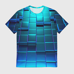 Футболка мужская BLUE SQUARES, цвет: 3D-принт