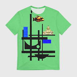 Футболка мужская Дома и линии, цвет: 3D-принт