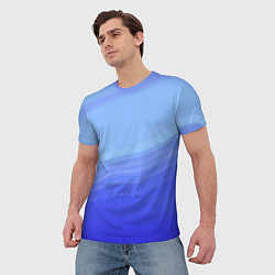 Футболка мужская Blue abstract pattern, цвет: 3D-принт — фото 2
