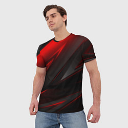 Футболка мужская Red and Black Geometry, цвет: 3D-принт — фото 2