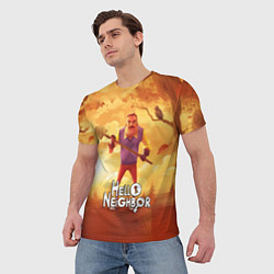 Футболка мужская Hello Neighbor Привет сосед Сосед с лопатой, цвет: 3D-принт — фото 2