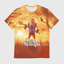 Футболка мужская Hello Neighbor Привет сосед Сосед с лопатой, цвет: 3D-принт