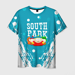 Футболка мужская Южный Парк - на голубом фоне, цвет: 3D-принт