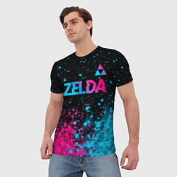 Футболка мужская Zelda Neon Triforce, цвет: 3D-принт — фото 2