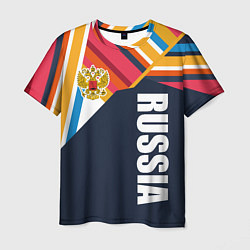 Футболка мужская RUSSIA - RETRO COLORS, цвет: 3D-принт
