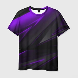 Футболка мужская Geometry Черный и фиолетовый, цвет: 3D-принт