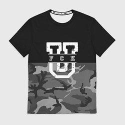 Футболка мужская FCK gray military, цвет: 3D-принт