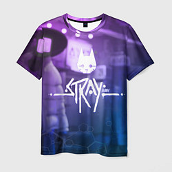 Футболка мужская Stray - мордочка - neon, цвет: 3D-принт