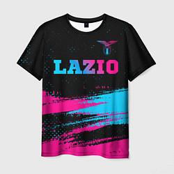 Футболка мужская Lazio - neon gradient: символ сверху, цвет: 3D-принт