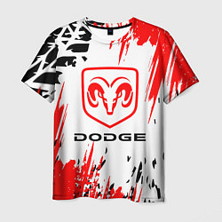 Футболка мужская Dodge - краска, цвет: 3D-принт