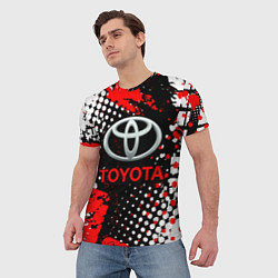 Футболка мужская Тойота - следы-шины, цвет: 3D-принт — фото 2