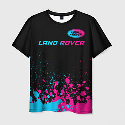 Футболка мужская Land Rover - neon gradient: символ сверху, цвет: 3D-принт