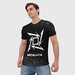 Футболка мужская Metallica с потертостями на темном фоне, цвет: 3D-принт — фото 2
