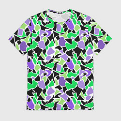 Футболка мужская Зелено-фиолетовый абстрактный узор, цвет: 3D-принт