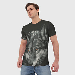 Футболка мужская Серый мудрый волк, цвет: 3D-принт — фото 2