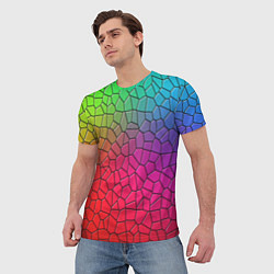 Футболка мужская Разноцветное витражное стекло, цвет: 3D-принт — фото 2