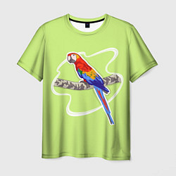 Футболка мужская Яркий попугай Ара, цвет: 3D-принт