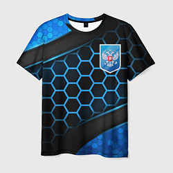 Футболка мужская Объемные соты - герб России, цвет: 3D-принт