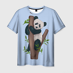 Футболка мужская Забавная панда на дереве, цвет: 3D-принт