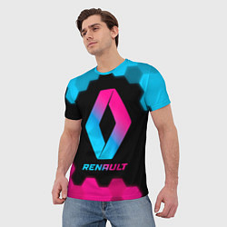 Футболка мужская Renault - neon gradient, цвет: 3D-принт — фото 2