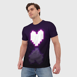 Футболка мужская Undertale heart neon, цвет: 3D-принт — фото 2