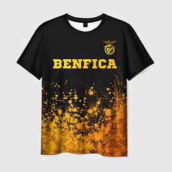 Футболка мужская Benfica - gold gradient: символ сверху, цвет: 3D-принт