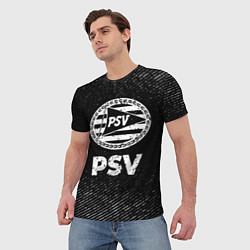 Футболка мужская PSV с потертостями на темном фоне, цвет: 3D-принт — фото 2