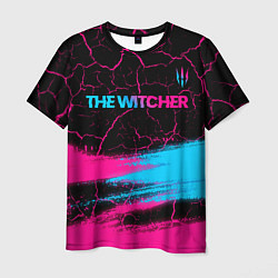 Футболка мужская The Witcher - neon gradient: символ сверху, цвет: 3D-принт