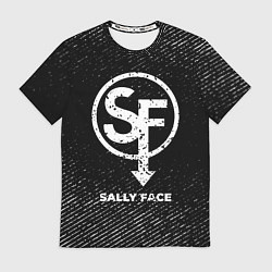 Футболка мужская Sally Face с потертостями на темном фоне, цвет: 3D-принт