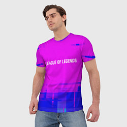 Футболка мужская League of Legends glitch text effect: символ сверх, цвет: 3D-принт — фото 2