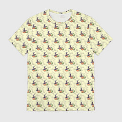 Футболка мужская Тыквы и шляпы на Хэллоуин, паттерн, цвет: 3D-принт