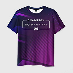 Футболка мужская No Mans Sky gaming champion: рамка с лого и джойст, цвет: 3D-принт