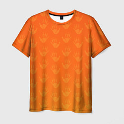 Футболка мужская Лапки опоссума оранжевые, цвет: 3D-принт