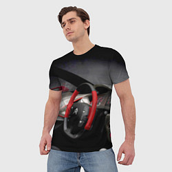 Футболка мужская Ситроен - салон - Steering wheel, цвет: 3D-принт — фото 2