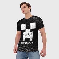 Футболка мужская Minecraft с потертостями на темном фоне, цвет: 3D-принт — фото 2