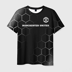 Футболка мужская Manchester United sport на темном фоне: символ све, цвет: 3D-принт