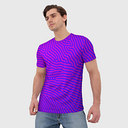 Футболка мужская Фиолетовые линии, цвет: 3D-принт — фото 2