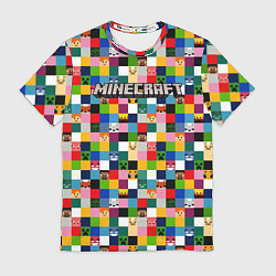 Футболка мужская Minecraft - пиксельные персонажи, цвет: 3D-принт