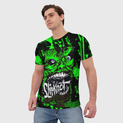Футболка мужская Slipknot - green monster по, цвет: 3D-принт — фото 2