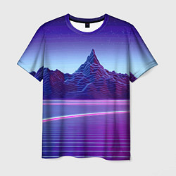 Футболка мужская Neon mountains - Vaporwave, цвет: 3D-принт