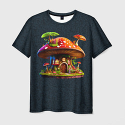 Футболка мужская Сказочный домик из гриба, цвет: 3D-принт