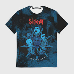Футболка мужская Slipknot blue, цвет: 3D-принт