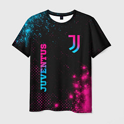 Футболка мужская Juventus - neon gradient: надпись, символ, цвет: 3D-принт