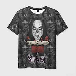 Футболка мужская Slipknot серый абстрактный фон, цвет: 3D-принт