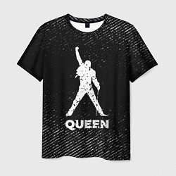 Футболка мужская Queen с потертостями на темном фоне, цвет: 3D-принт
