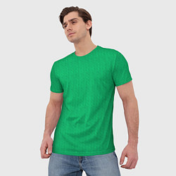 Футболка мужская Зеленый вязаный свитер, цвет: 3D-принт — фото 2