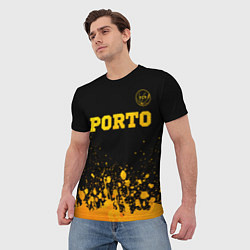 Футболка мужская Porto - gold gradient: символ сверху, цвет: 3D-принт — фото 2