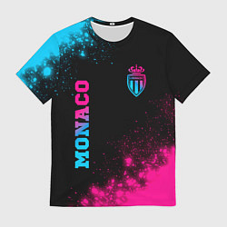 Футболка мужская Monaco - neon gradient: надпись, символ, цвет: 3D-принт